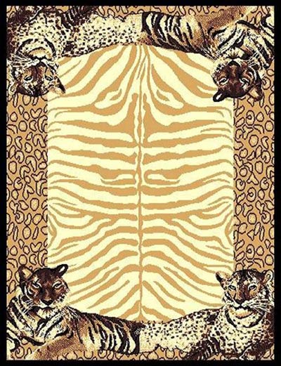   ANIMAL TIGERS & TIGER SKIN DESIGN 4X6 AREA RUG CARPET MAT  