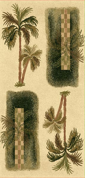   PALM TREE THEME 5X8 AREA RUG, CARPET IVORY BEACH COASTAL DESIGN  