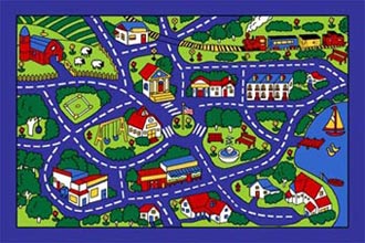 KIDS BLUE STREET MAP 5X7 AREA RUG GREAT GIFT IDEA  