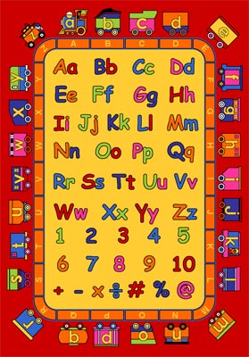 KIDS EDUCATIONAL ALPHABET TRAIN 3X5 AREA RUG, CARPET, PLAY MAT GREAT 